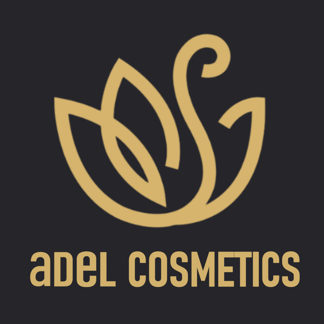 Adel Cosmetics black and gold logo